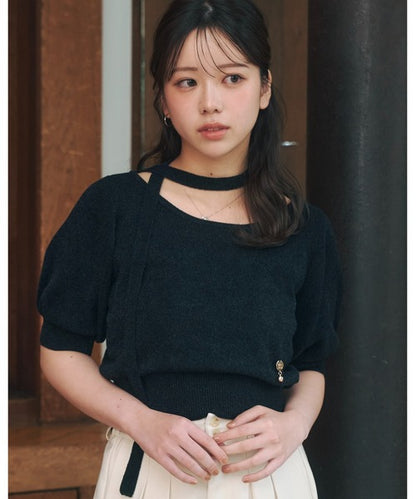 日本代購｜moi tytto 針織衫 - 夏季針織衫 帶領帶設計｜ZOZOTOWN