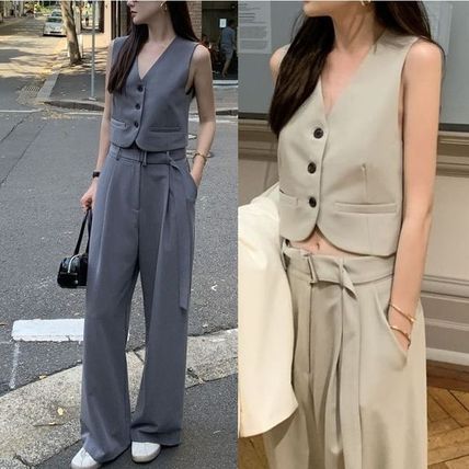 日本代購｜品牌或 IP 名稱的繁體中文（例：怪獸8號、海賊王、UNIQLO） 套裝 - 無袖上衣寬褲套裝｜Buyma