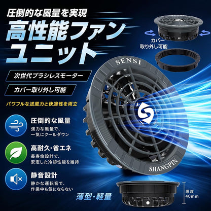 日本代購｜SENSISHANGPIN 電池套裝 - 24000mAh 32V超高輸出空調冷風服電池套裝｜Amazon JP