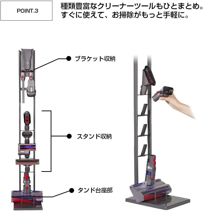 日本代購｜八番屋 八番屋 戴森 支架 SV18 V11 V10 V8 V7 V6 slim 超薄 对应 收纳 吸尘器支架｜Amazon JP