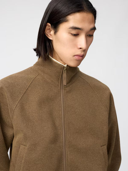 日本代購｜UNIQLO 外套 - ブラッシュドフルジップ外套 深棕色 L｜UNIQLO