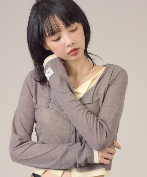 日本代購｜apres jour mignon apres jour mignon（アプレジュールミニョン） カーディガン レイヤードシアーカーデ レディース【ブルー / フリー】｜ZOZOTOWN