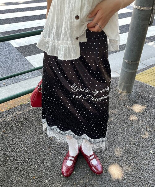 日本代購｜CIAOPANIC 裙子 - 點點刺繡I型裙子｜ZOZOTOWN