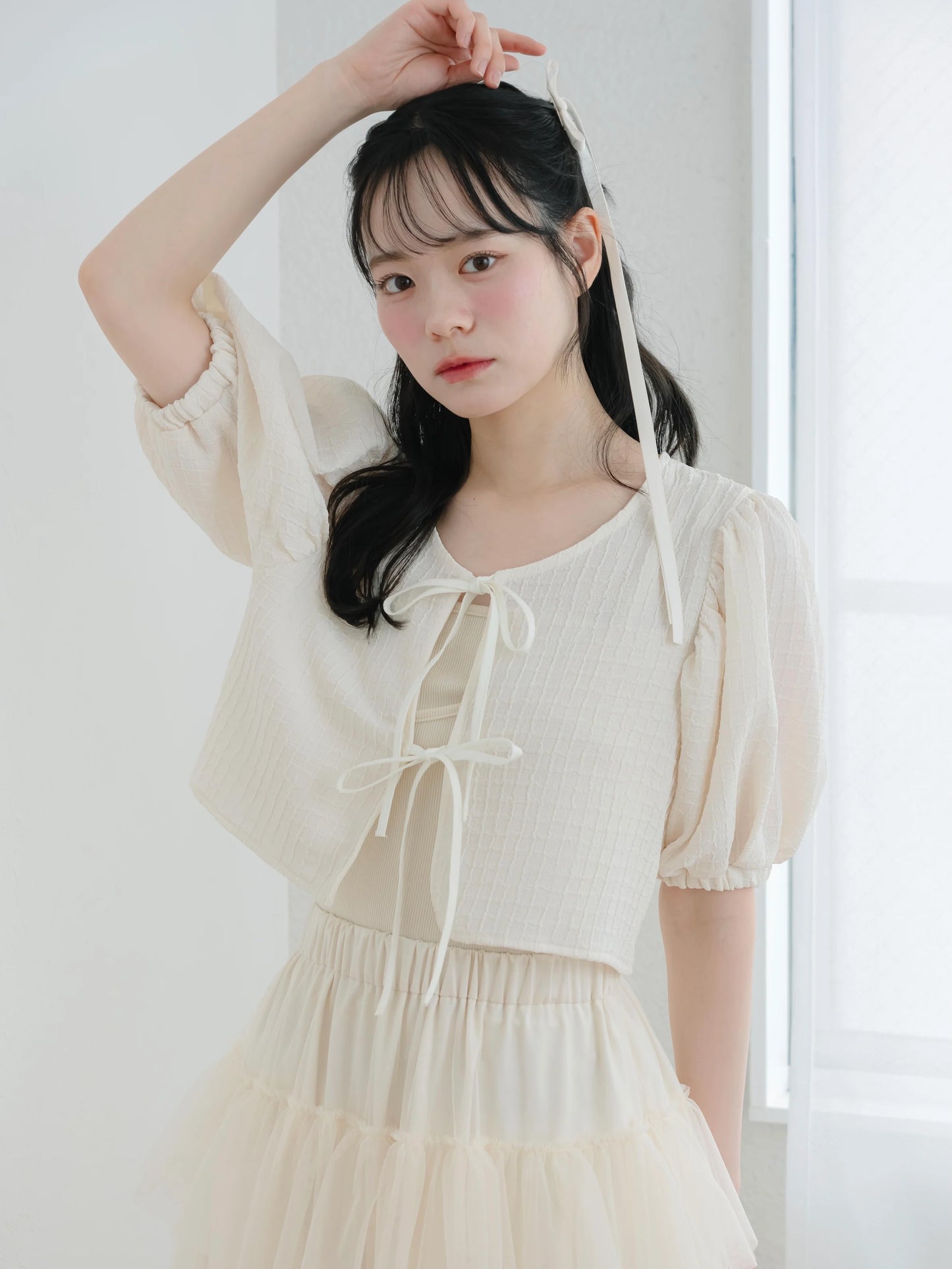 日本代購｜mero boutique 2018 外套 - ミント色リボンボレロ外套｜mero boutique 2018