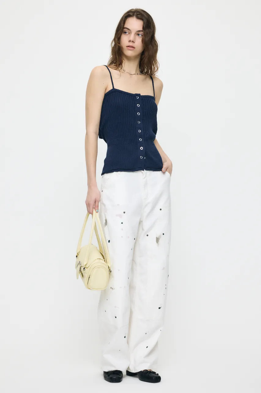 日本代購｜MOUSSY 背心 - FRONT BUTTON KNIT 背心【紅色 / 自由尺寸】｜MOUSSYキャミソール