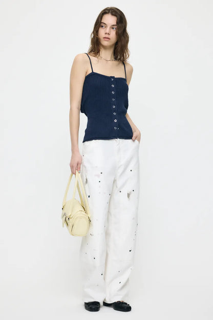 日本代購｜MOUSSY 背心 - FRONT BUTTON KNIT 背心【紅色 / 自由尺寸】｜MOUSSYキャミソール