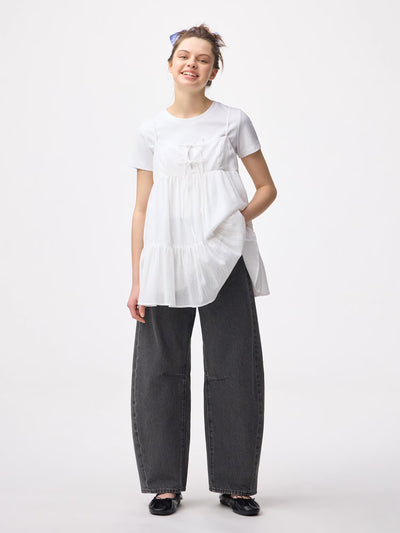 日本代購｜GU 牛仔褲 - バレルレッグ牛仔褲(標準71.0～75.0cm)｜GU