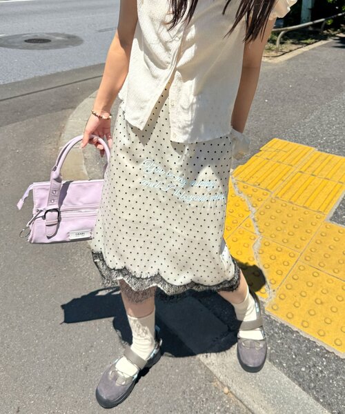 日本代購｜CIAOPANIC 裙子 - 點點刺繡I型裙子｜ZOZOTOWN