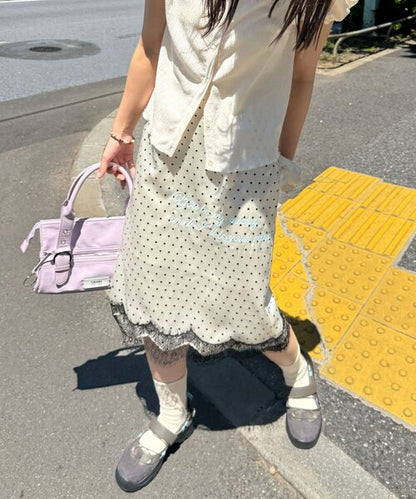 日本代購｜CIAOPANIC 裙子 - 點點刺繡I型裙子｜ZOZOTOWN
