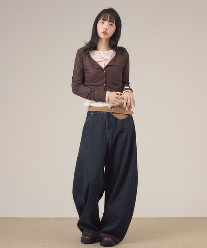日本代購｜apres jour mignon apres jour mignon（アプレジュールミニョン） カーディガン レイヤードシアーカーデ レディース【ブルー / フリー】｜ZOZOTOWN