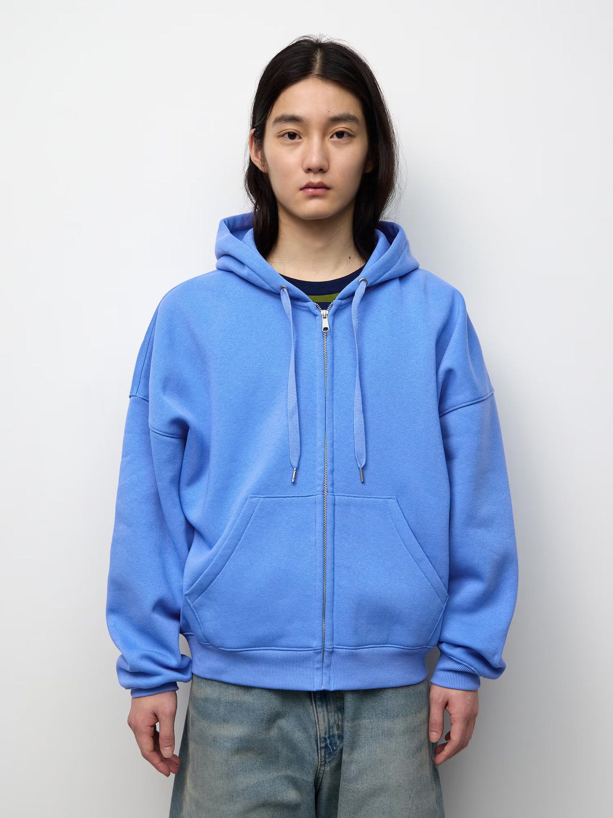 日本代購｜GU ヘビーウェイトスウェットコクーンフルジップパーカ(オーバーサイズフィット)【GRAY / M】｜GU
