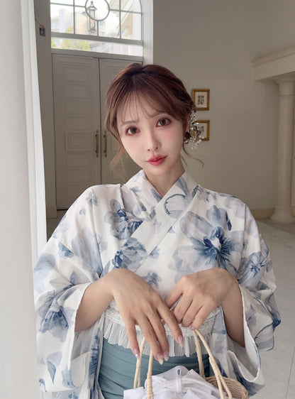 日本代購｜GRL 浴衣 - 3點套裝2Way水彩花柄浴衣｜GRL