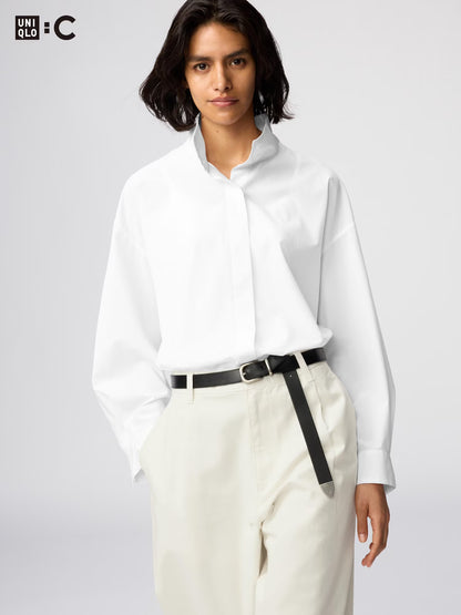 日本代購｜UNIQLO 襯衫 - コットン立領襯衫 OFF WHITE / XS｜UNIQLO