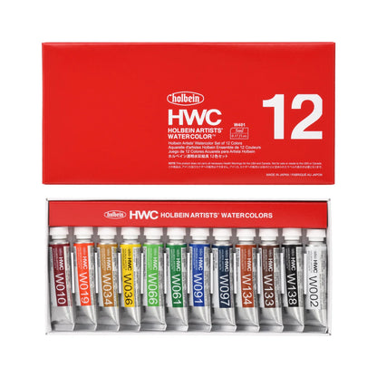 日本代購｜霍爾賓 水彩顏料 - 透明水彩顏料 5ml 12色組合｜HOLBEIN