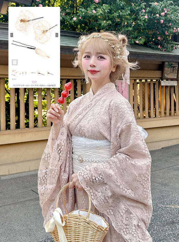 日本代購｜GRL 髮飾 - 金色清花葉髮夾3件組｜GRL