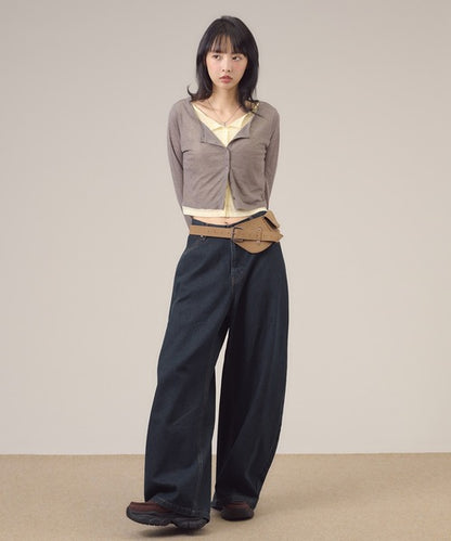 日本代購｜apres jour mignon apres jour mignon（アプレジュールミニョン） カーディガン レイヤードシアーカーデ レディース【ブルー / フリー】｜ZOZOTOWN