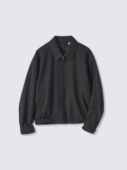 日本代購｜GU コージーメルトンジップブルゾン【DARK GRAY / M】｜GU