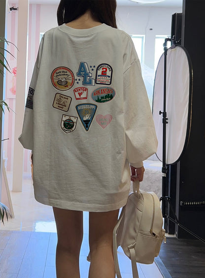 日本代購｜GRL ワッペンロゴロングTシャツ[cc39]【オフホワイト / F】｜GRL