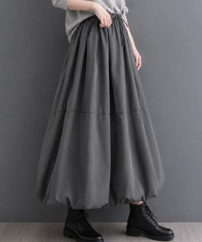 日本代購｜SallyLunn Sally Lunn ロング スカート 「お気に入り2.7万人突破！8カラー/M〜XLサイズ」Aラインバルーンロングスカート【カーキ / M】｜ZOZOTOWN