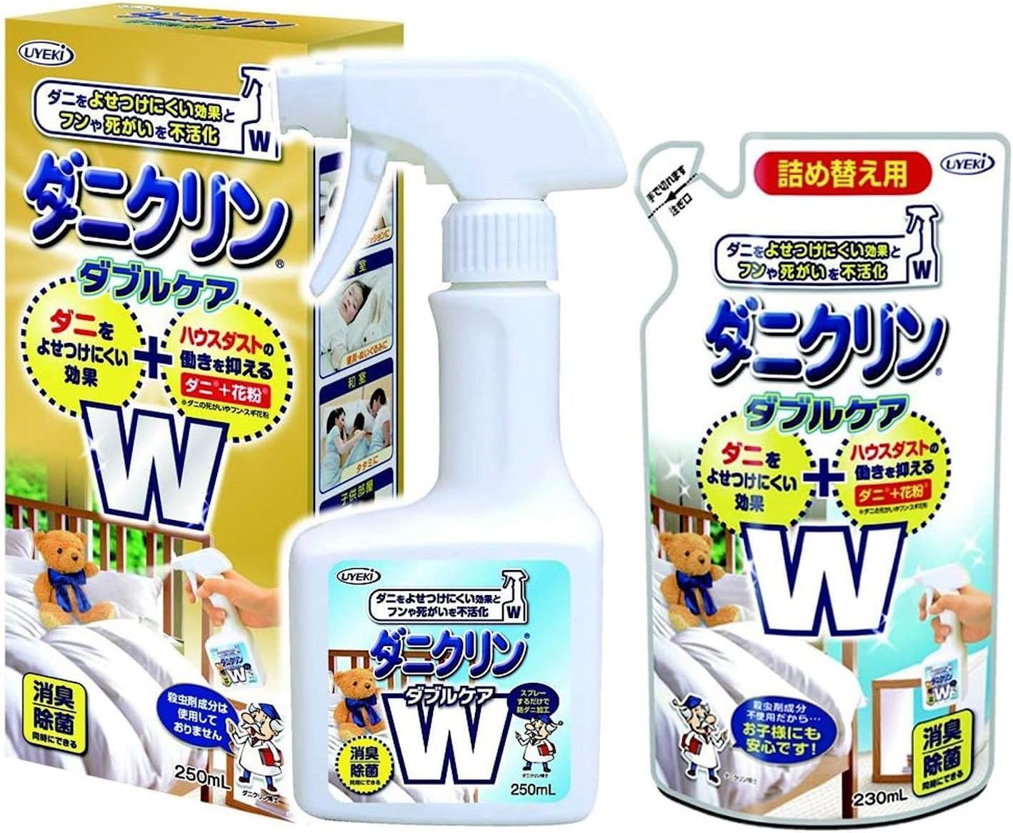 日本代購｜UYEKI(ウエキ)のストアを表示 UYEKI(ウエキ) ダニクリン Wケア 詰替 230ｍL（防ダニ・ハウスダスト抑制 持続効果 約1ヶ月）【日本アトピー協会推薦品】｜Amazon JP