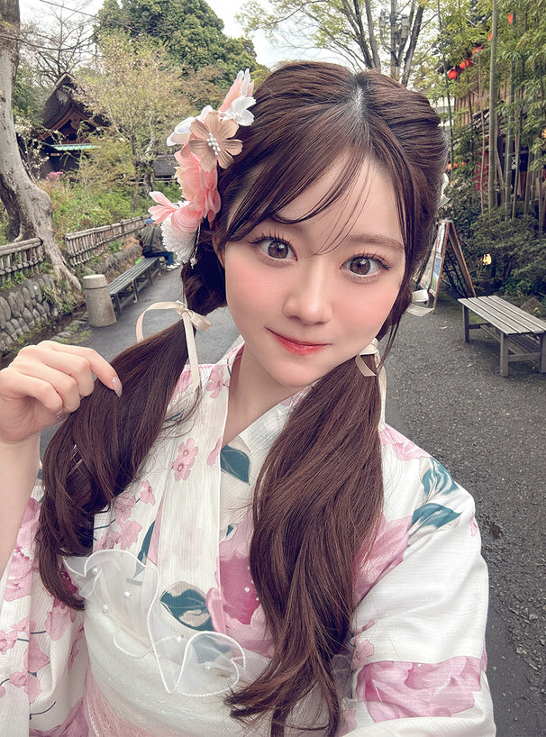 日本代購｜GRL 髮飾 - おひなさま 花朵髮夾X髮夾3件組｜GRL