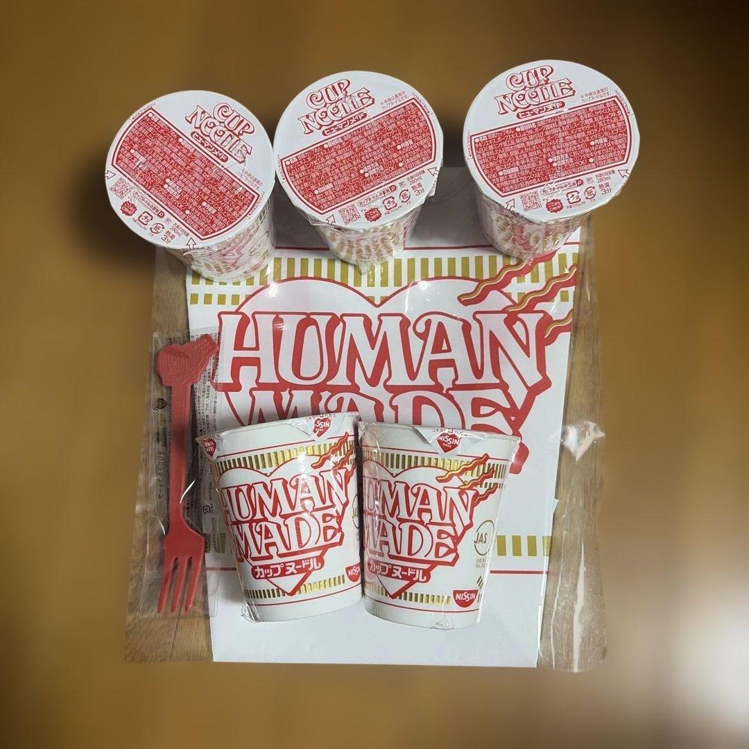 日本代購｜HUMAN MADE 杯麵、環保袋、餐具 - 杯麵5個組合與環保袋｜Mercari