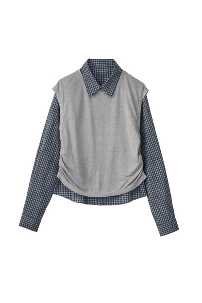 日本代購｜KNUTH MARF 襯衫 - 2件式層次感緊湊襯衫【navygray】｜KNUTH MARF