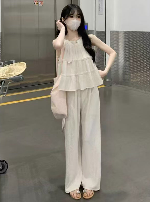 日本代購｜GRL ティアードトップス×ワイドパンツセットアップ[ac2560]【アイボリー / M】｜GRL