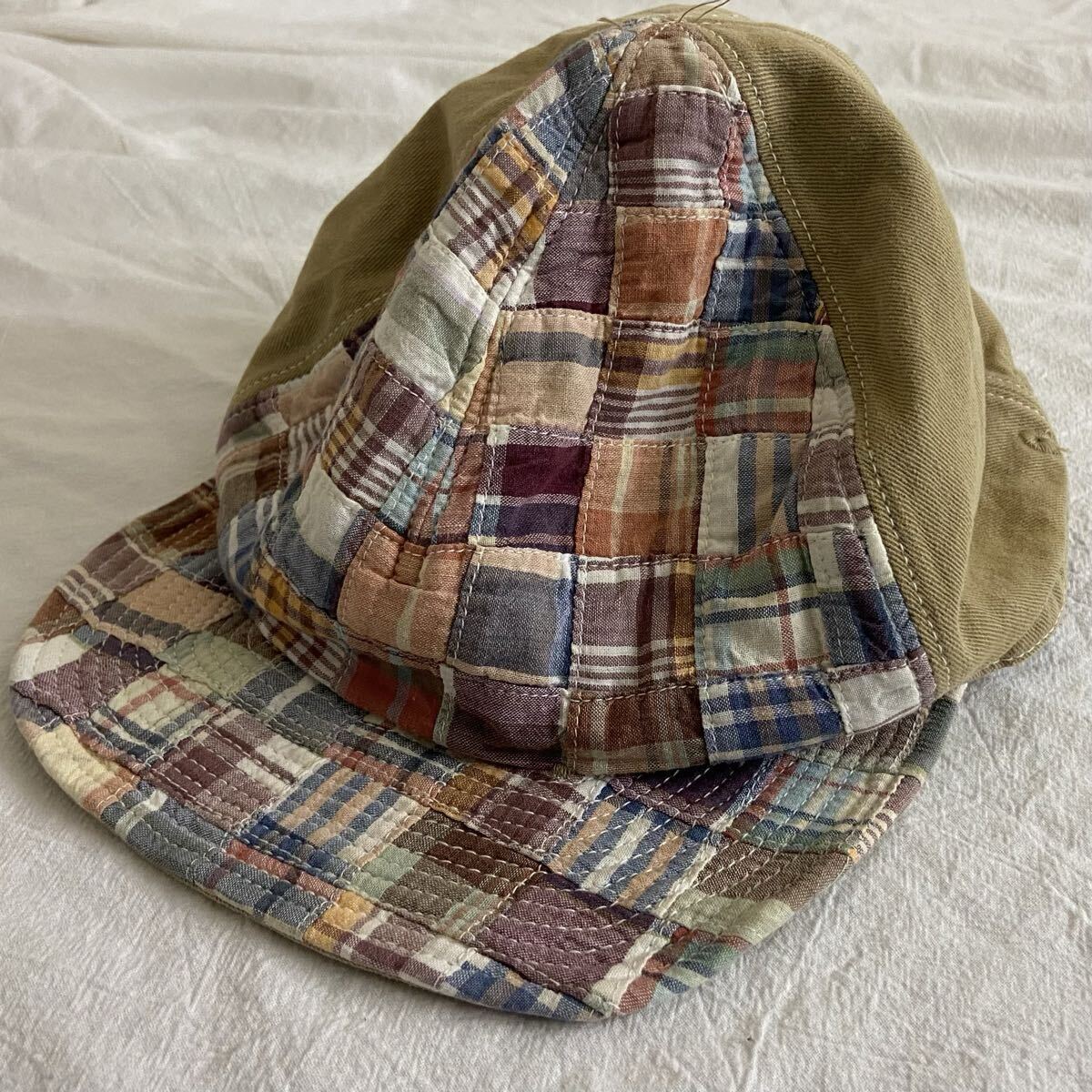 日本代購｜KAPITAL 帽子 - チノ 拼布格紋帽子｜Auctions.yahoo