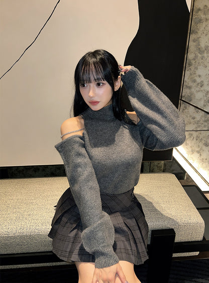日本代購｜GRL 上衣 - 附肩帶開衩針織上衣｜GRL