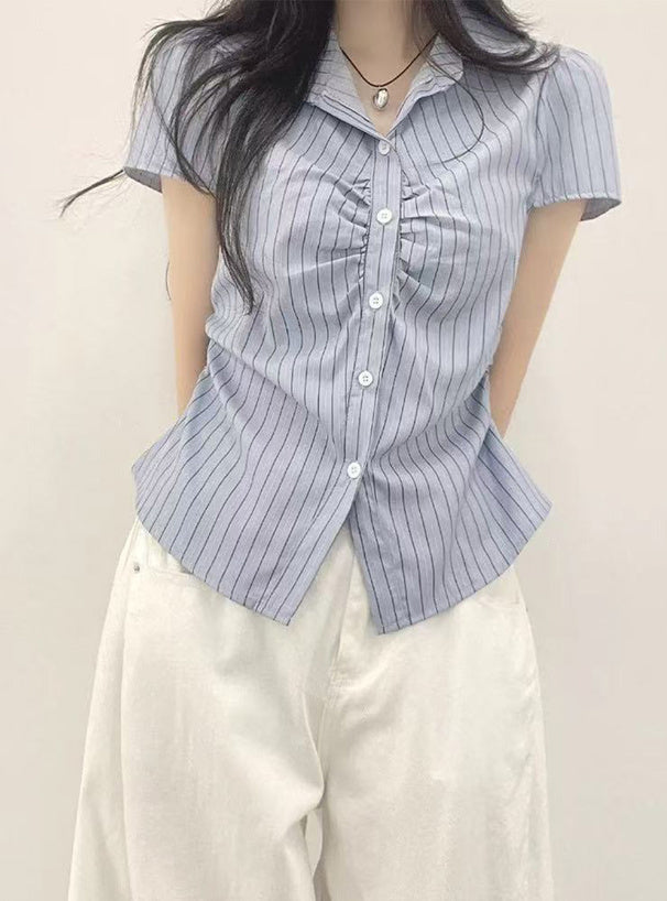 日本代購｜GRL 襯衫 - 條紋聚攏襯衫【黃色 / M】｜GRL