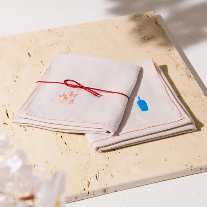 Blue bottle 藍瓶咖啡【數量限定】原味刺繡哈巾 —SAKURA