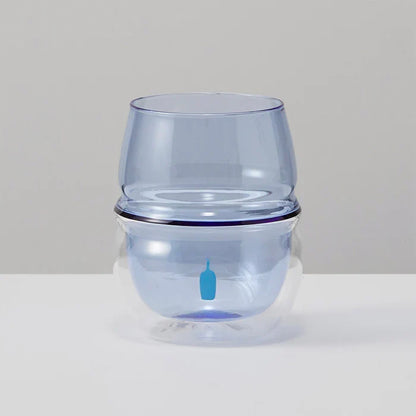Blue bottle 藍瓶咖啡【線上限定】綜合咖啡＆雙層玻璃阿羅馬克杯組合（藍色絲帶包裝）