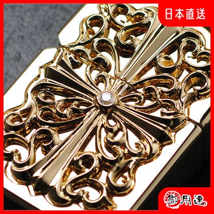 ZIPPO 打火機 全世界限定 10 顆 K18 Solid Gold ZIPPO Gold Jacket 圓型圖案雕刻設計 高級防風款 附禮盒 收藏與送禮首選