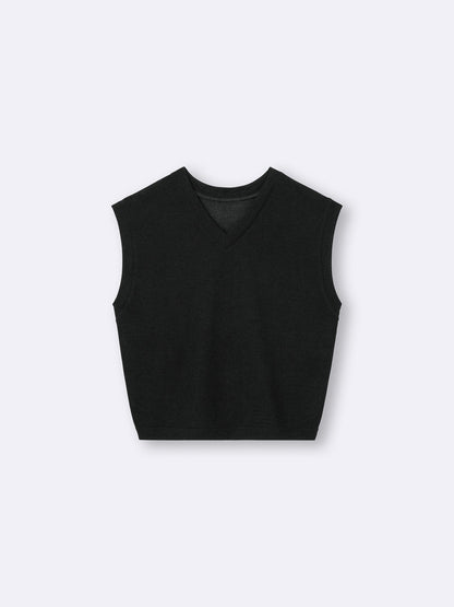 日本代購｜GU T恤 - ループヤーンV領T恤【OFF WHITE / L】｜GU