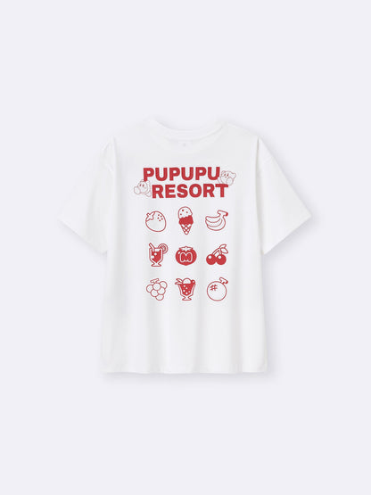 日本代購｜GU 卡比獸 T恤 - 圖案T恤【OFF WHITE / S】｜GU