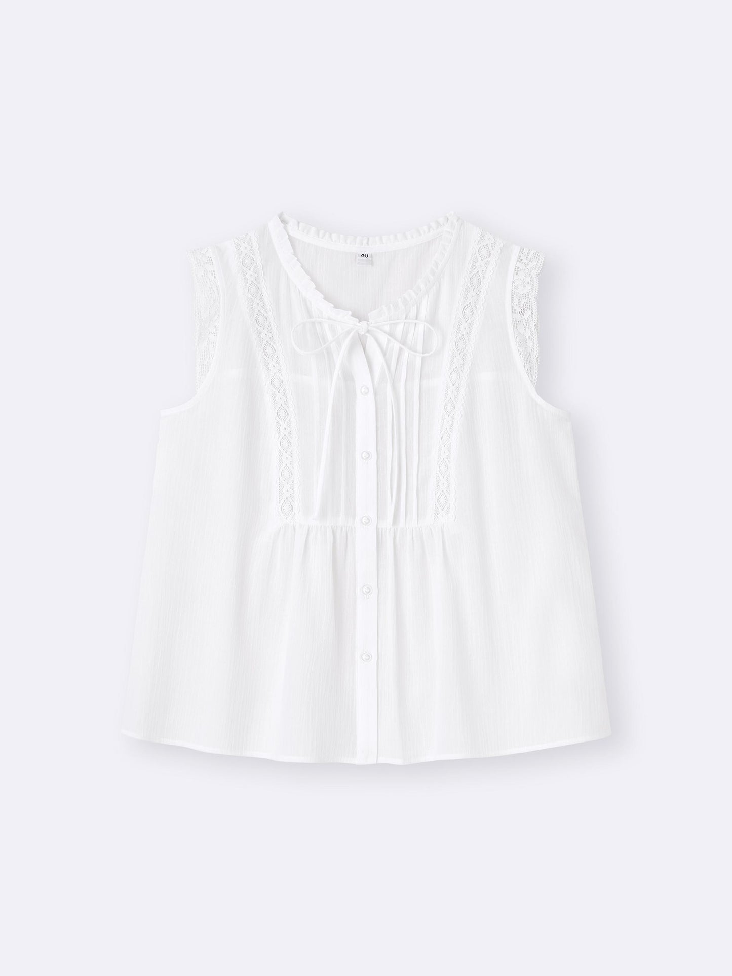 日本代購｜GU 上衣 - 蕾絲無袖上衣 OFF WHITE｜GU