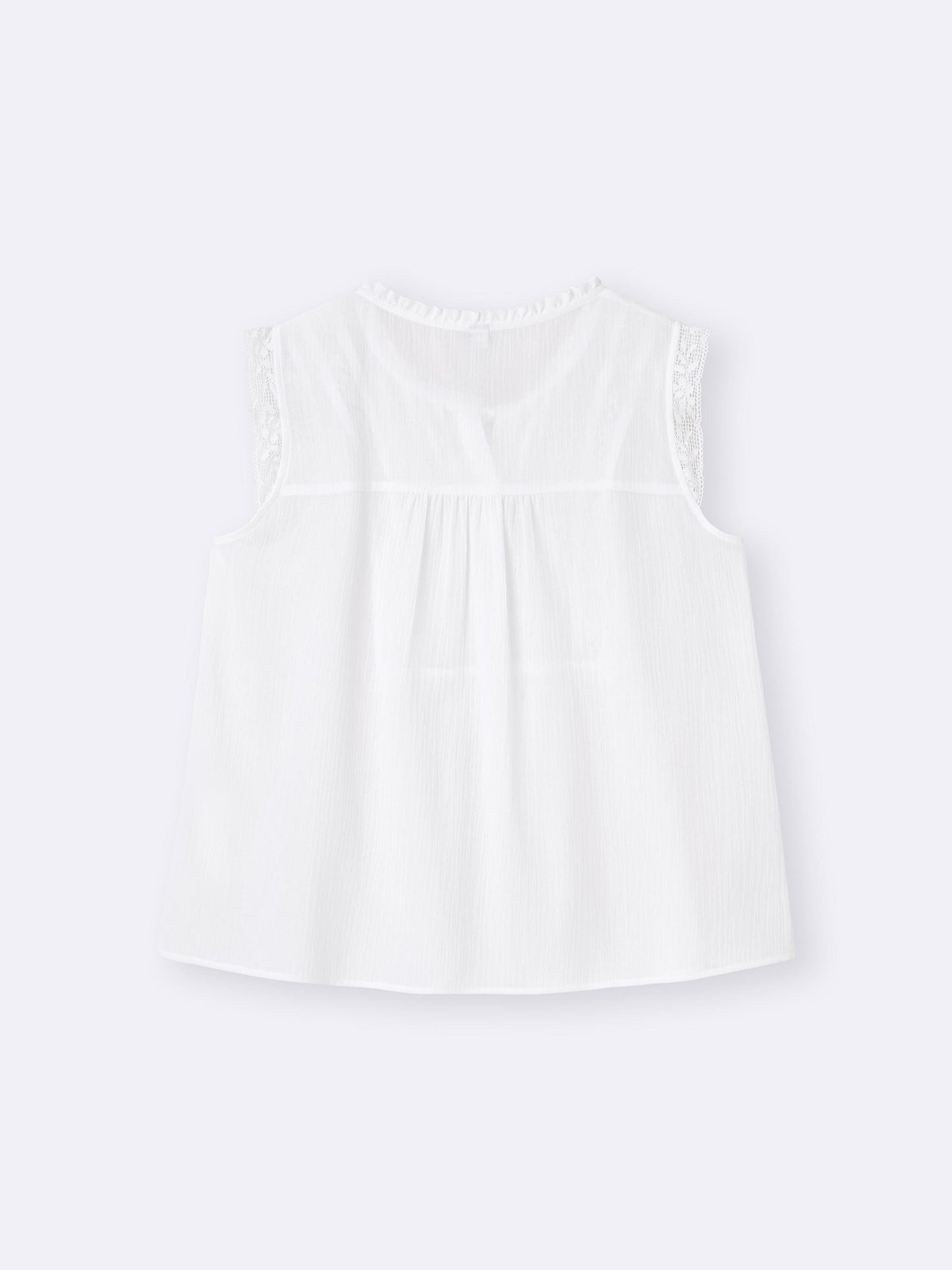 日本代購｜GU 上衣 - 蕾絲無袖上衣 OFF WHITE｜GU