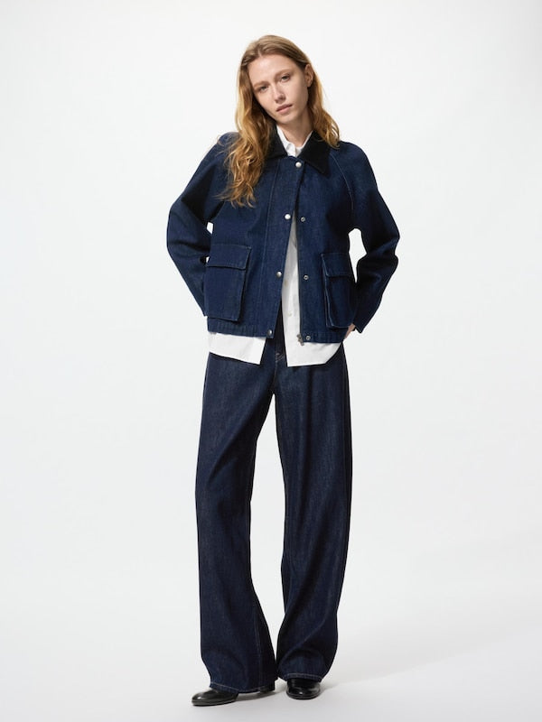 客製化代購 ユーティリティショートジャケットデニム【69 NAVY / M】