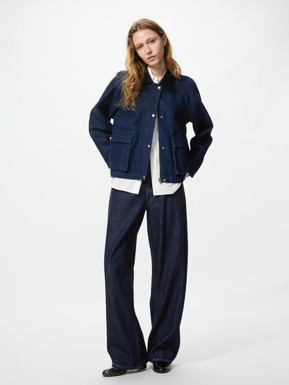 客製化代購 ユーティリティショートジャケットデニム【69 NAVY / M】