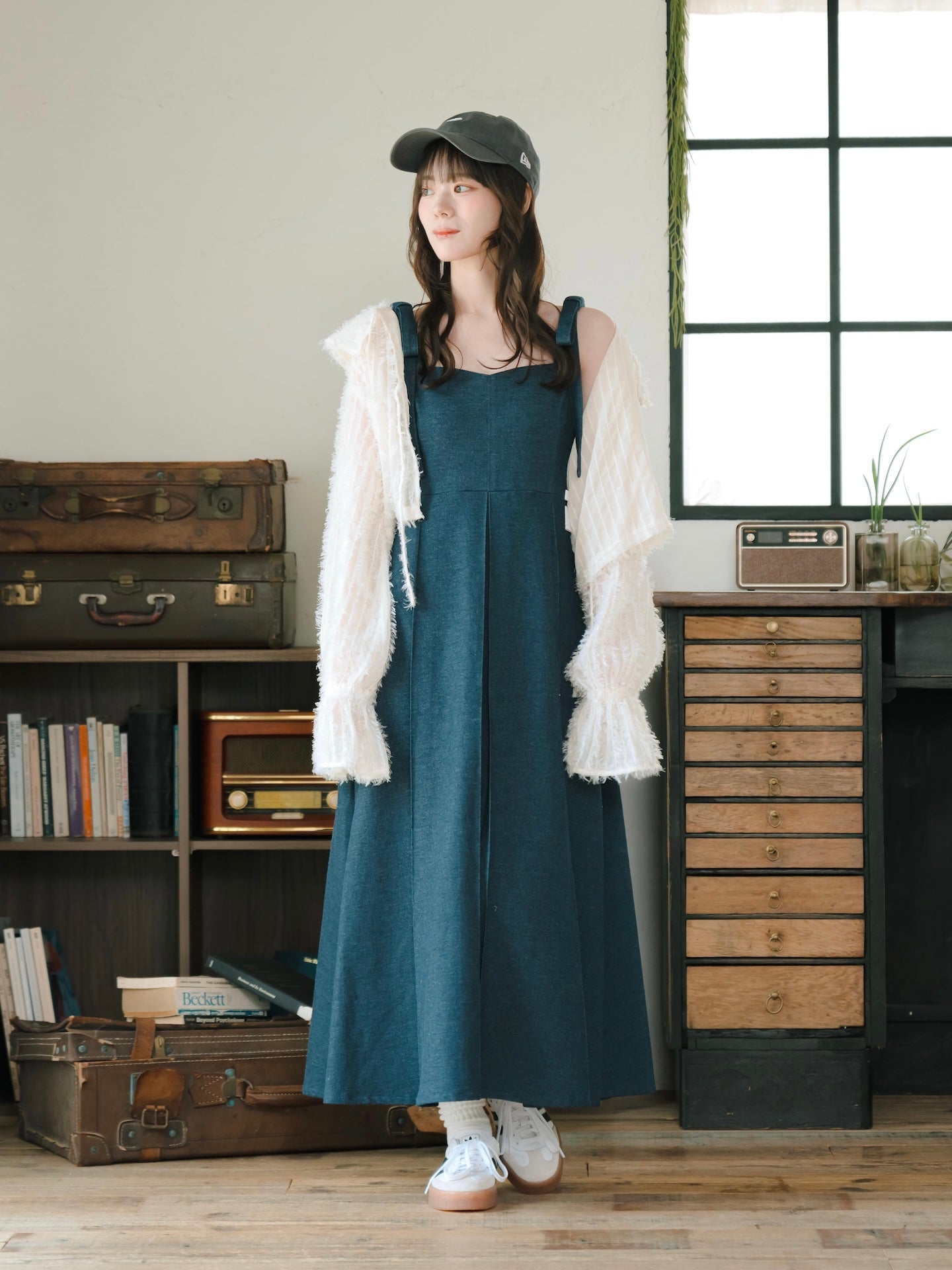 日本代購｜mero boutique 2018 連身裙 - デニム連身裙【深藍色】｜mero boutique 2018