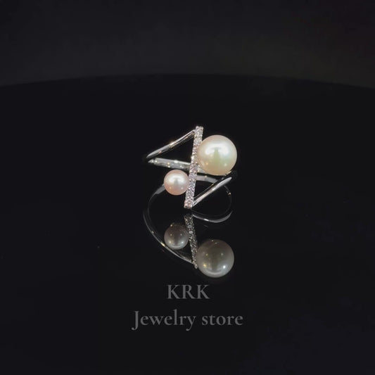 新銳品牌 KRK jewelry R05 Akoya珍珠鑽石戒指 可訂製 🇯🇵