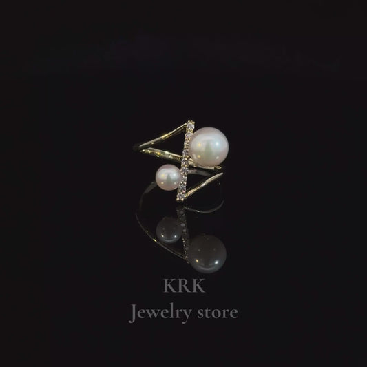 新銳品牌 KRK jewelry R06 Akoya珍珠鑽石戒指 可訂製 🇯🇵