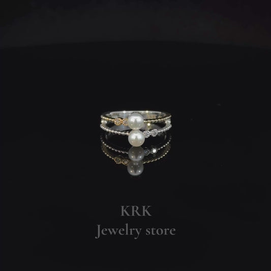 新銳品牌 KRK jewelry R04 Akoya珍珠鑽石尾戒 可訂製 🇯🇵