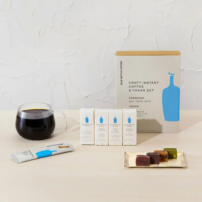 Blue bottle 藍瓶咖啡藍色瓶裝咖啡即溶咖啡與羊羹組合