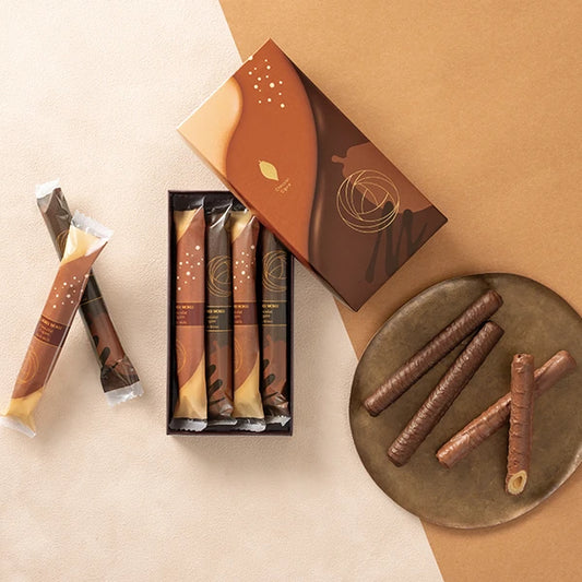 YOKUMOKU高級洋菓子【2種 4本入り】雪茄蛋捲 - たっぷり的巧克力包裹冬季限定的美味